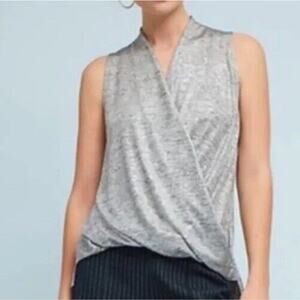 Anthropologie Top Women's XS Akemi + Kin Blouse Gray Sleeveless V Neck Soft